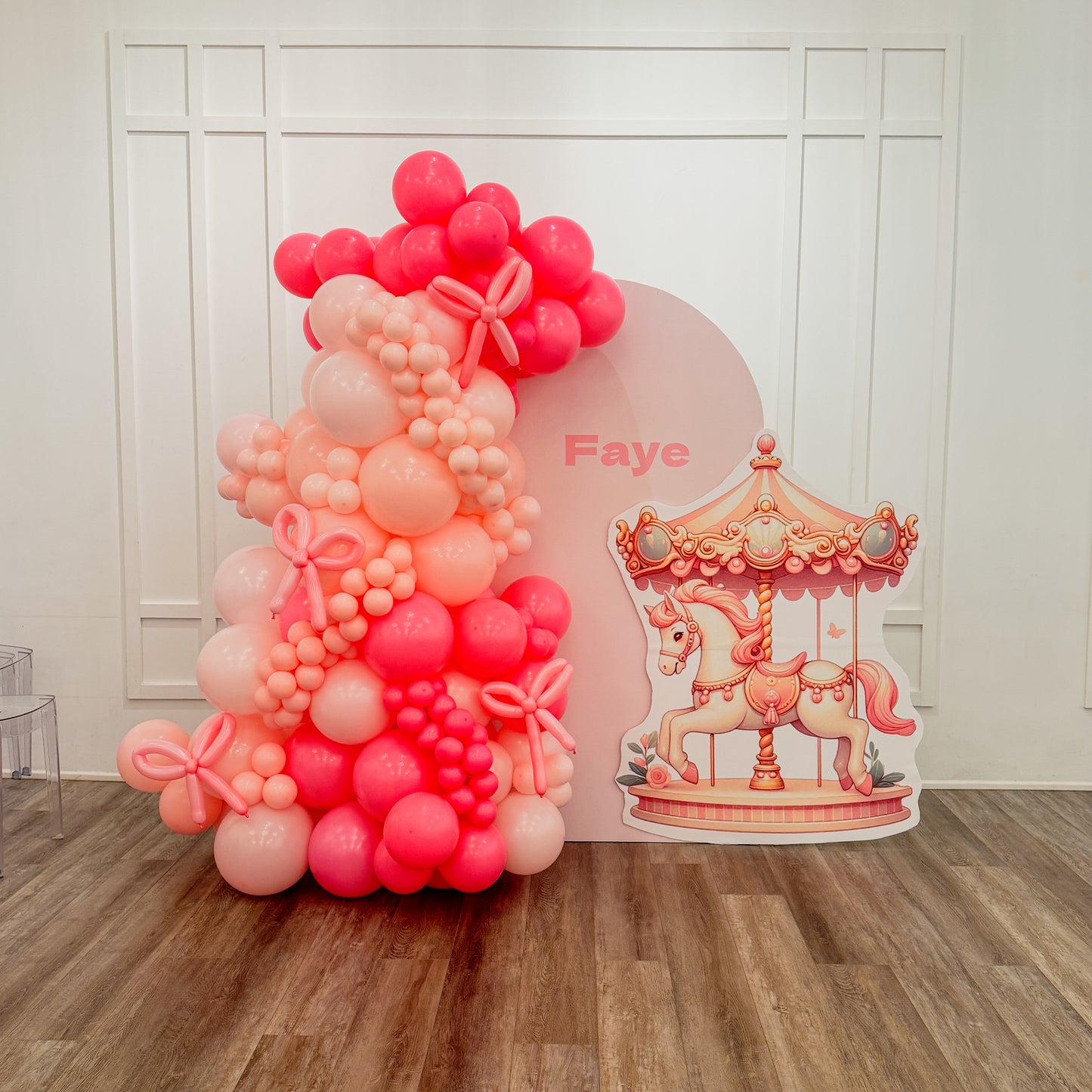 Large backdrop with side balloons and large cutout