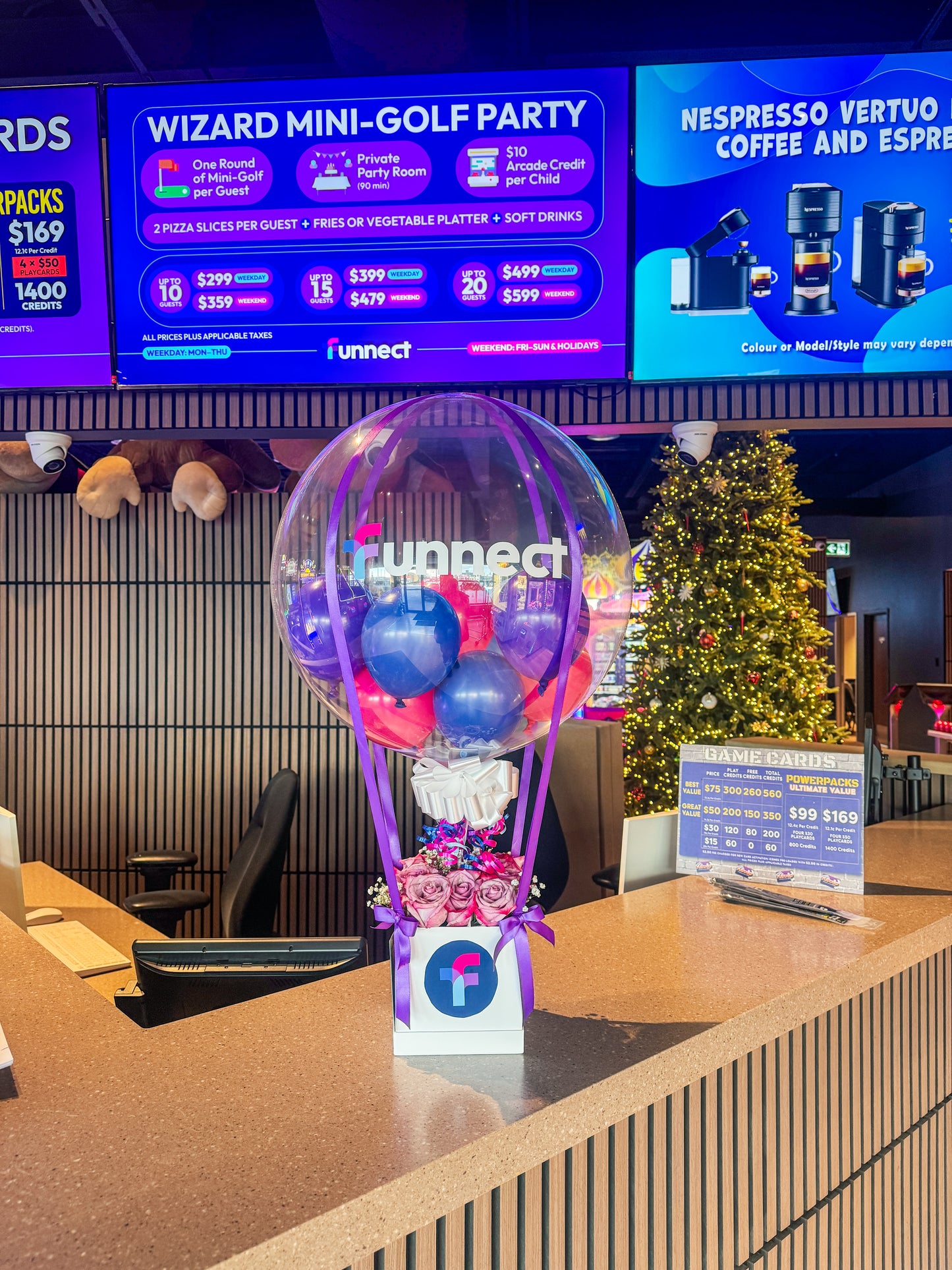 Personalized bubble balloon and roses