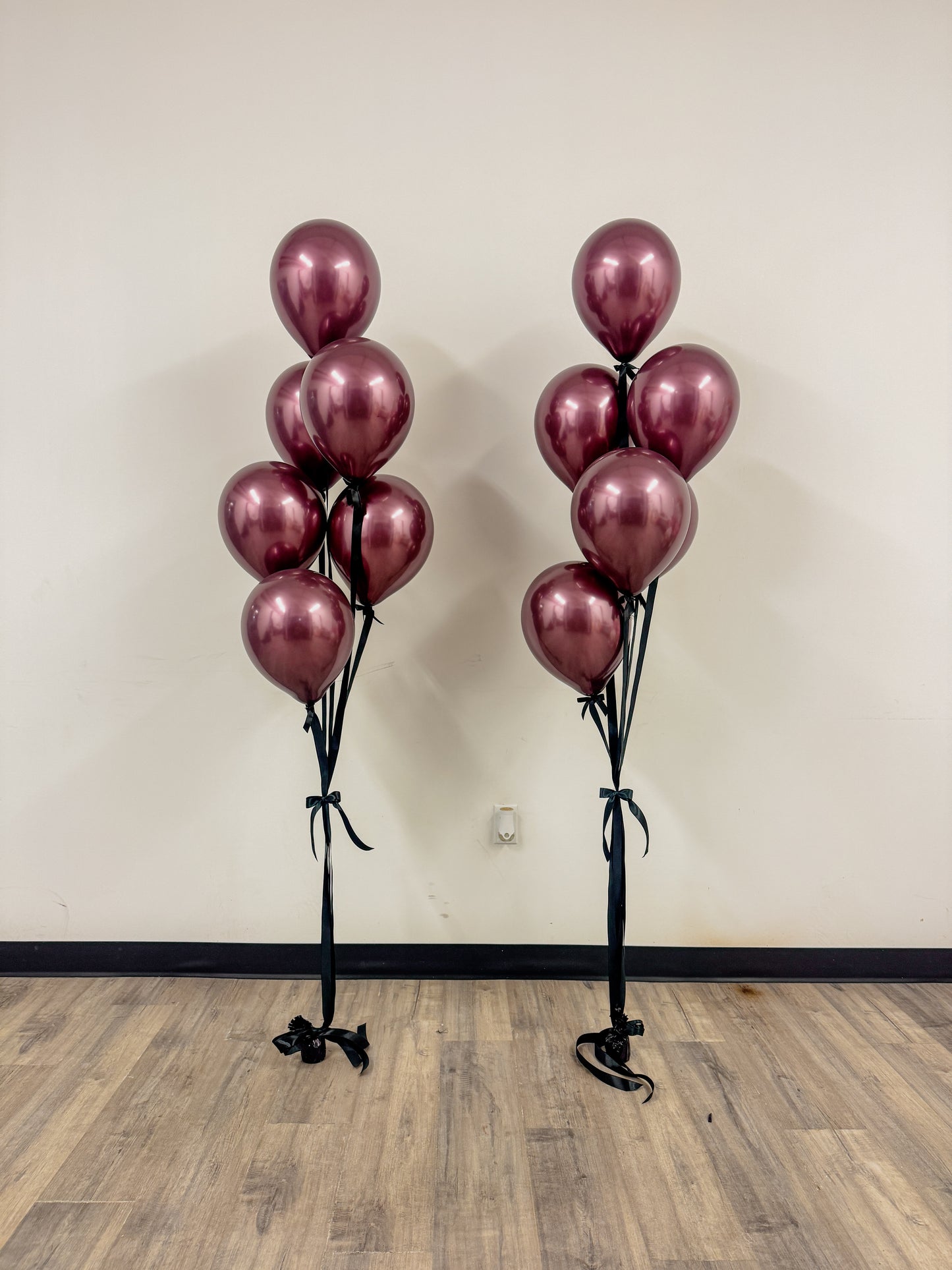 Black satin ribbon helium balloon sets 2