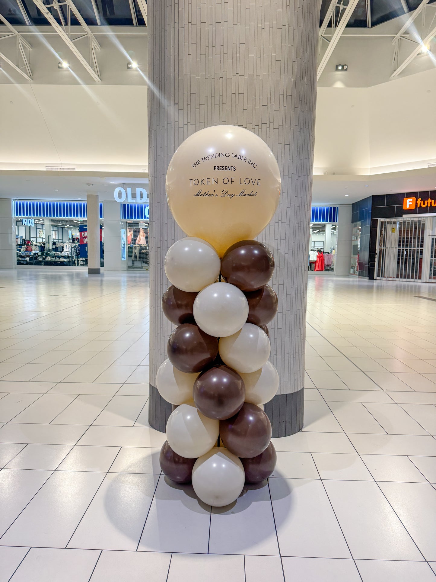6.5 foot tall large logo balloon pillar