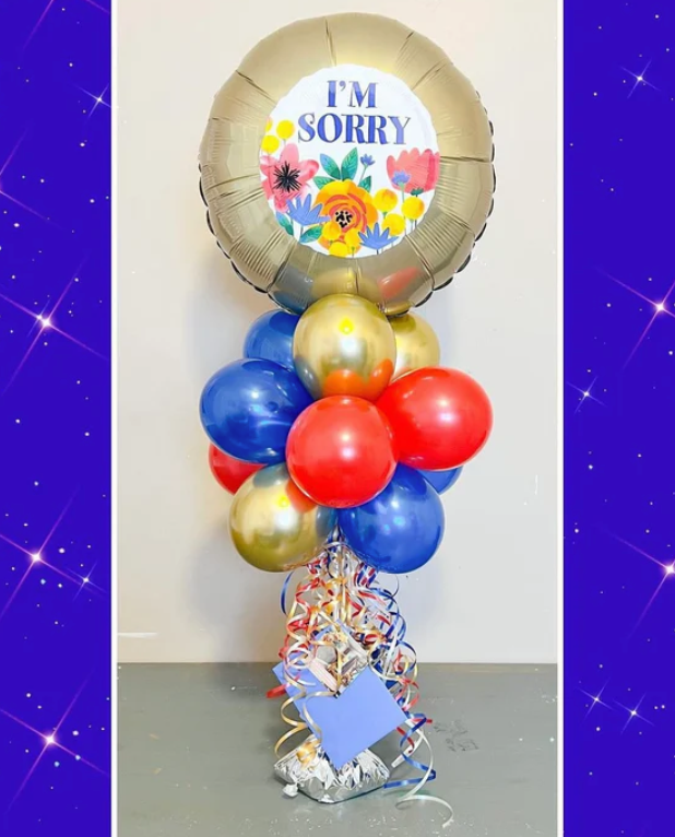 Table top personalized balloon bouquet