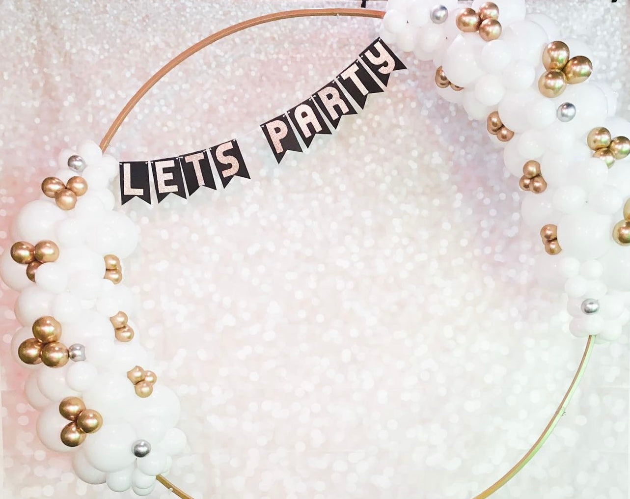 White Gold Glitter Backdrop