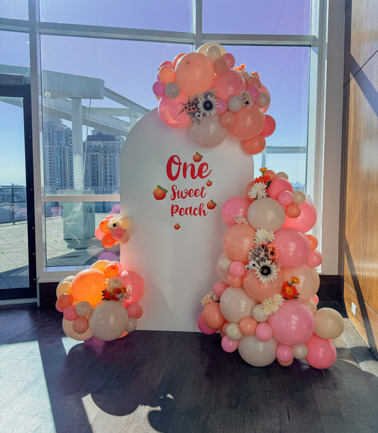 Floral accent large simple balloon backdrop