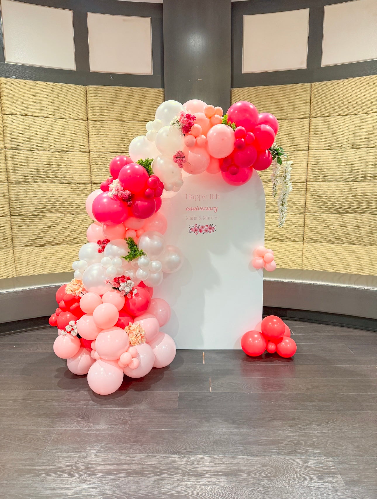 Large floral accented balloon display