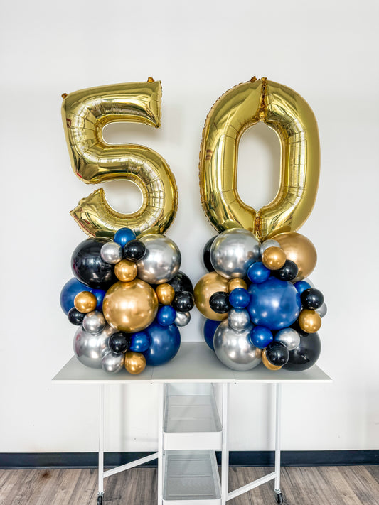 4.5 feet tall aged balloon bouquets (set of 2)