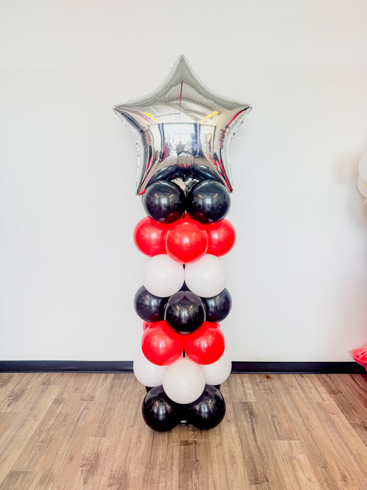 7 foot tall large star balloon pillar