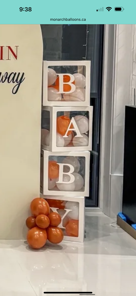 Baby balloon filled boxes
