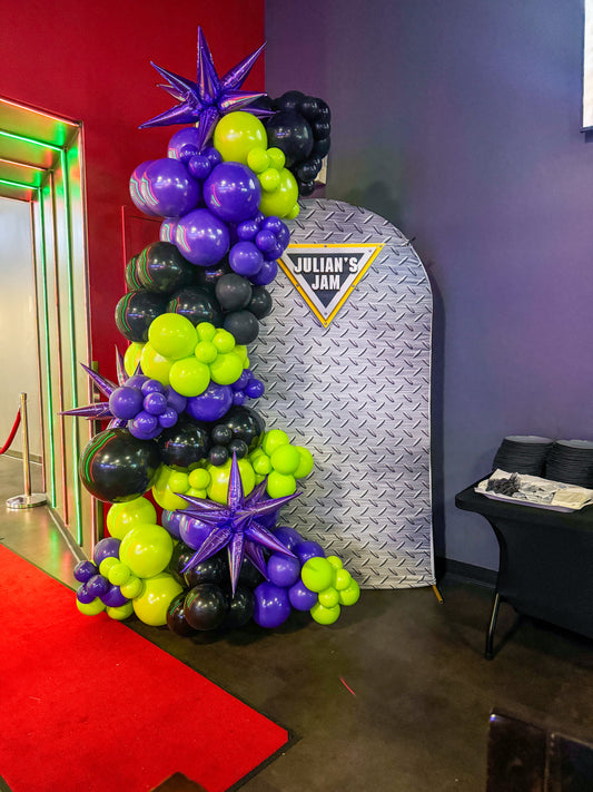 12 foot balloon garland with spiky foils