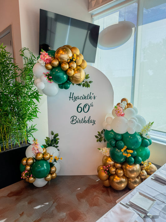 Floral accent large simple balloon backdrop