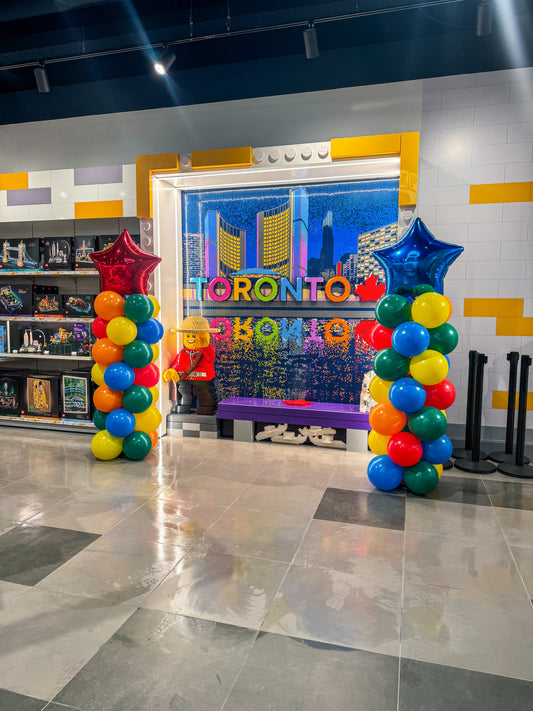 7 foot tall large star balloon pillar
