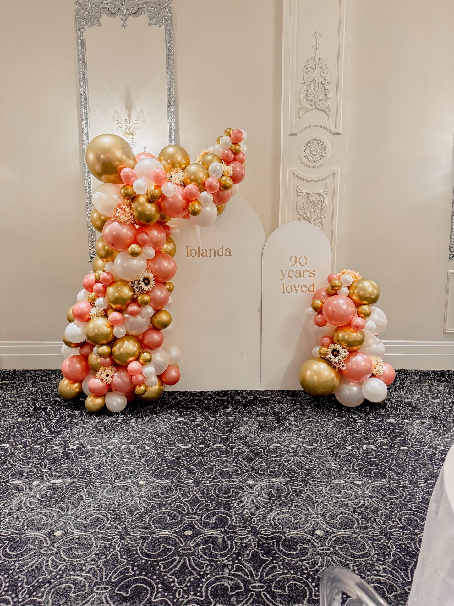 Double arch incased in balloons