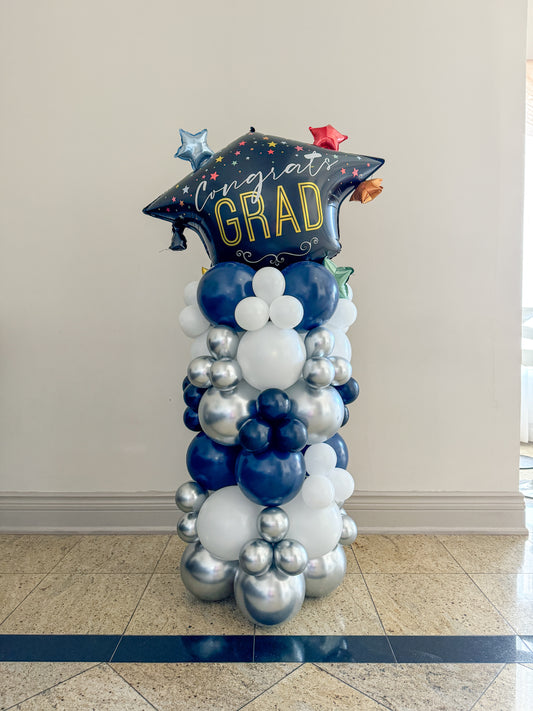 4.5 foot tall Grad balloon pillar