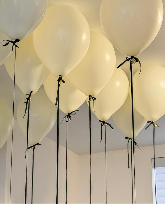 Think ribbon loose latex balloons