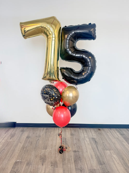 Double digit balloon bouquet