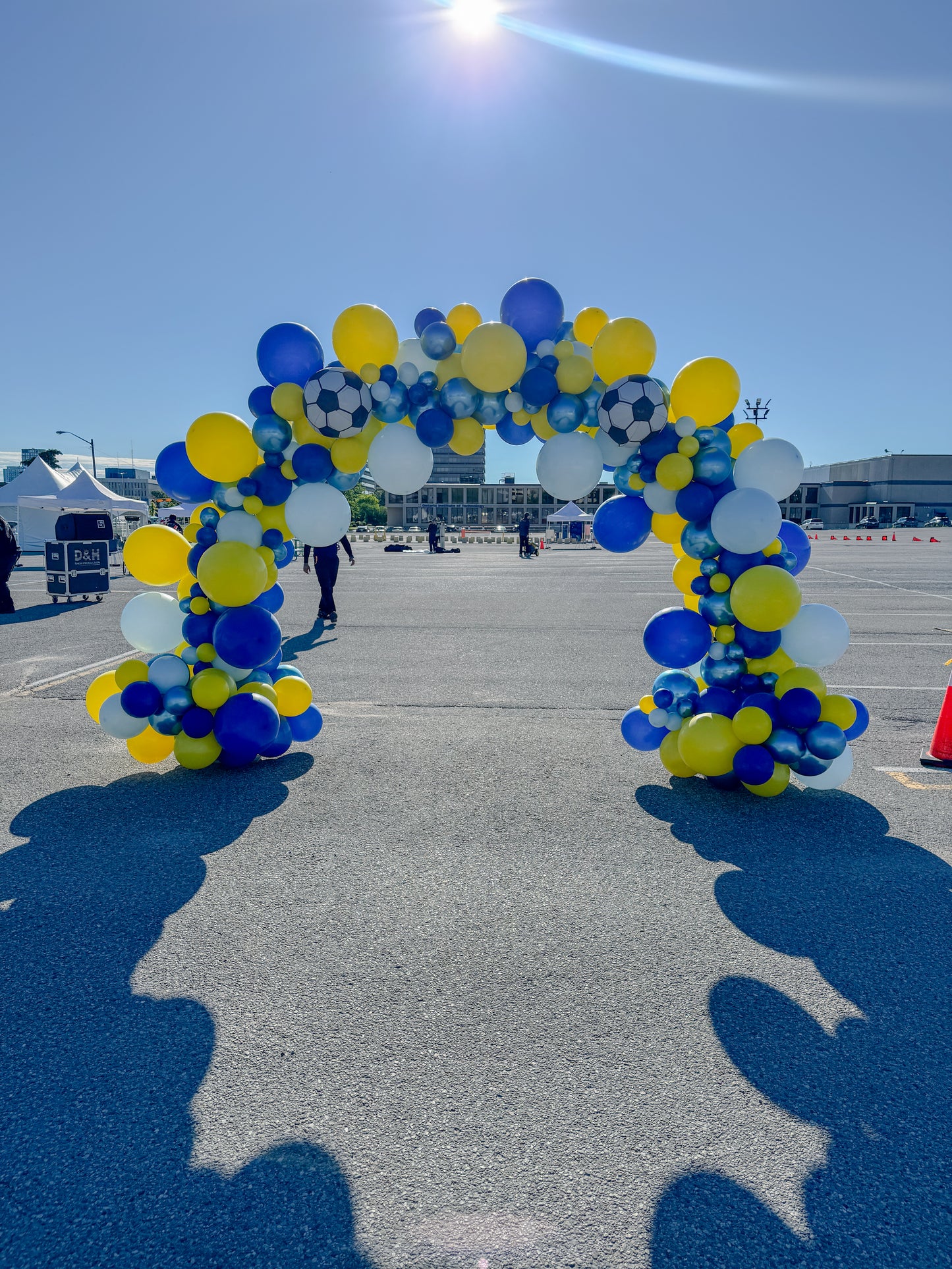 Large walk through themed full balloon arch