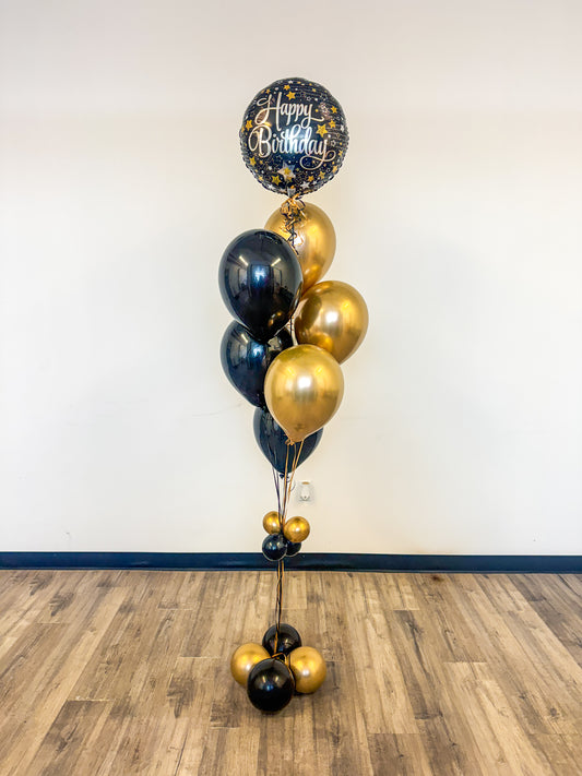 Helium balloon set with foil topper and latex decor