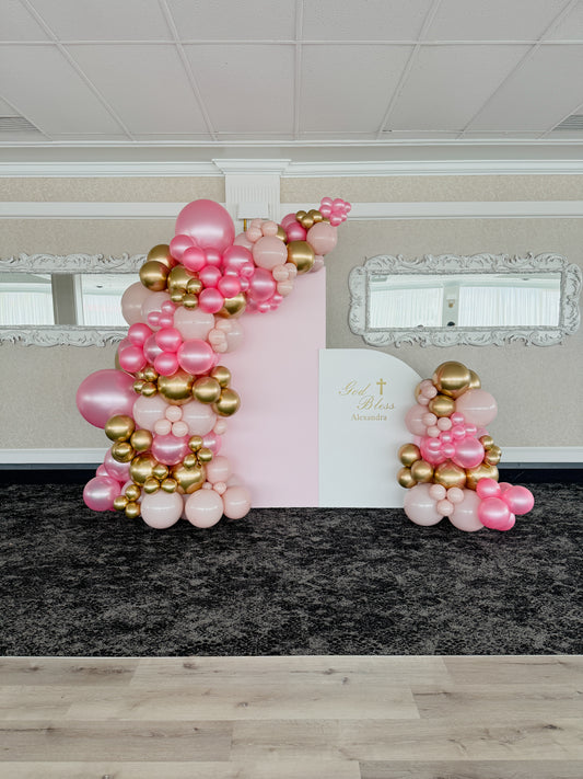 Double arch incased in balloons