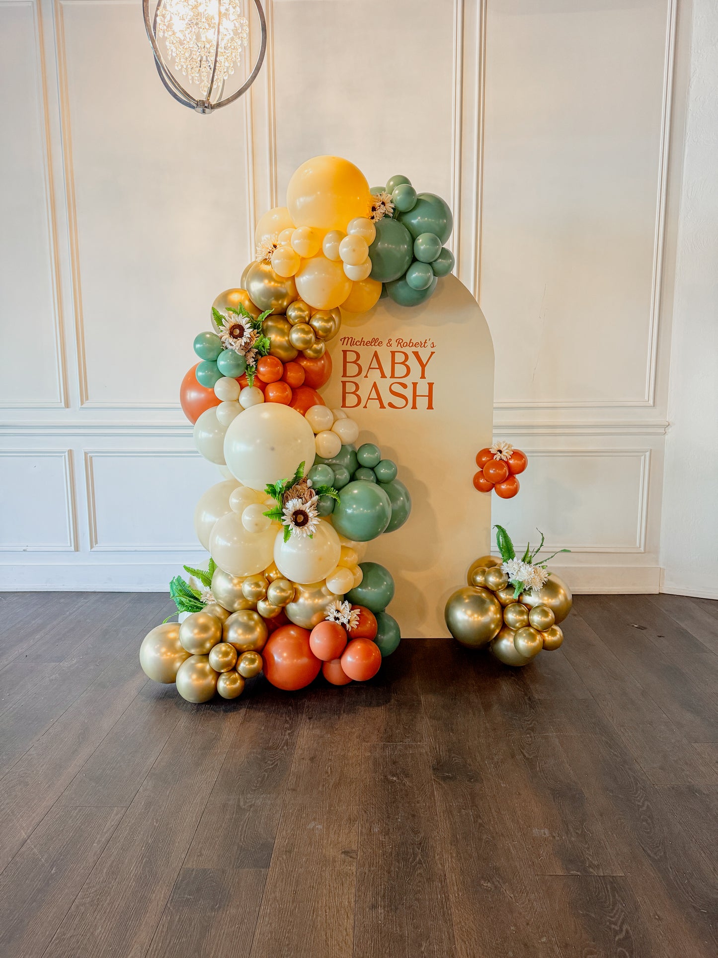 Large floral accented balloon display