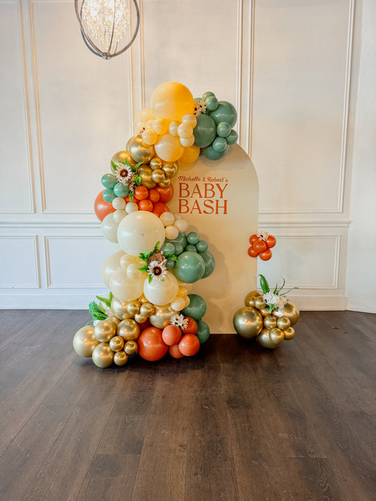 Large floral accented balloon display