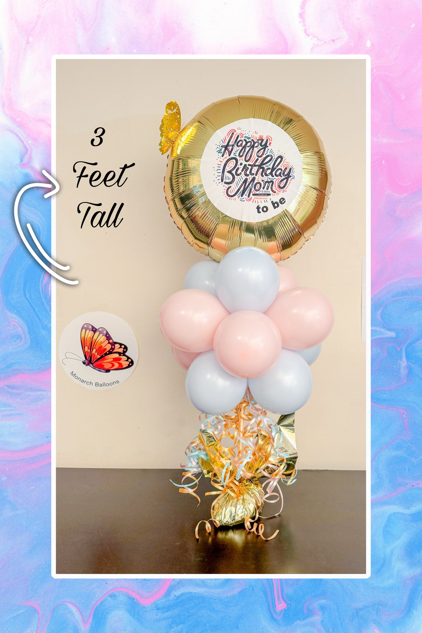 Table topper mom to be balloon bouquet