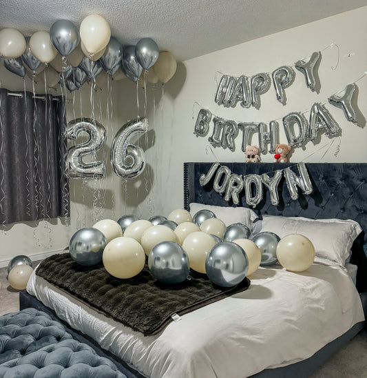 Helium and air filled balloon decor