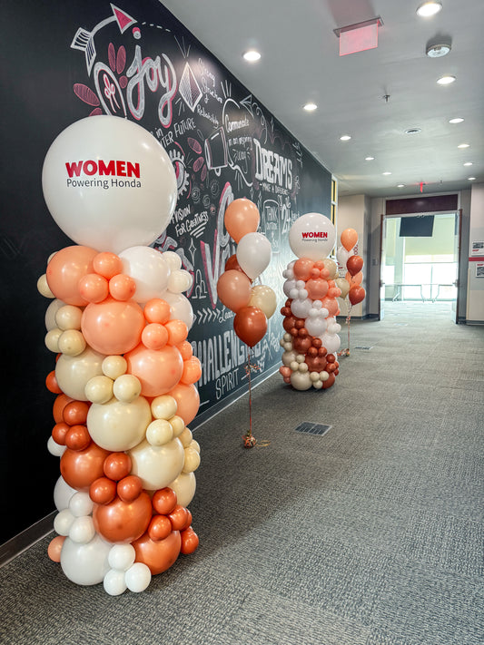 6.5 foot tall large logo balloon pillar