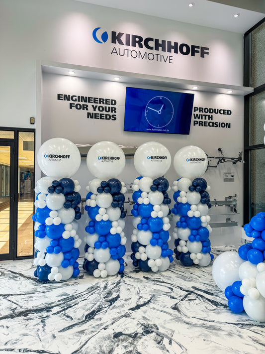6.5 foot tall large logo balloon pillar