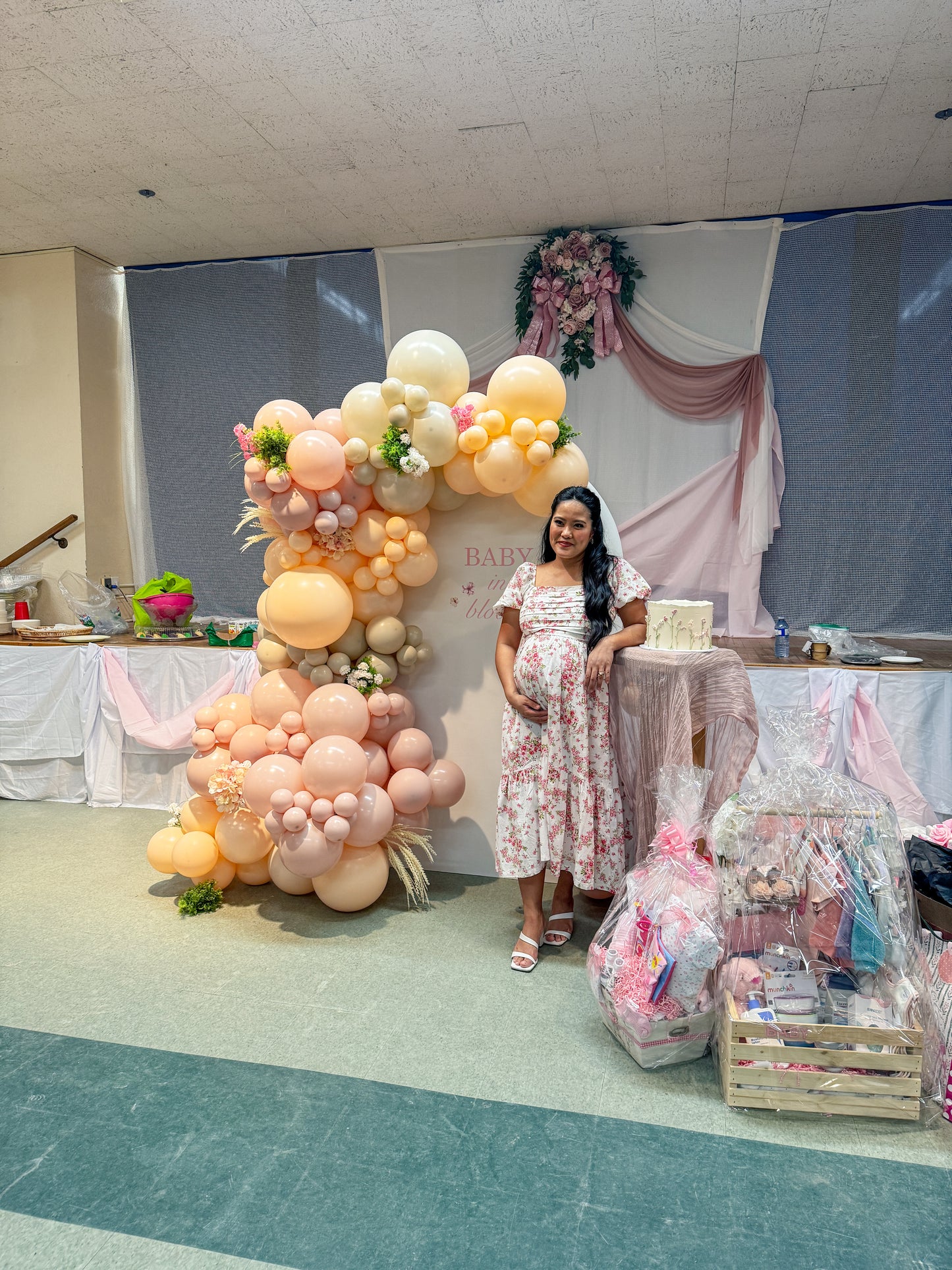 Large floral accented balloon display