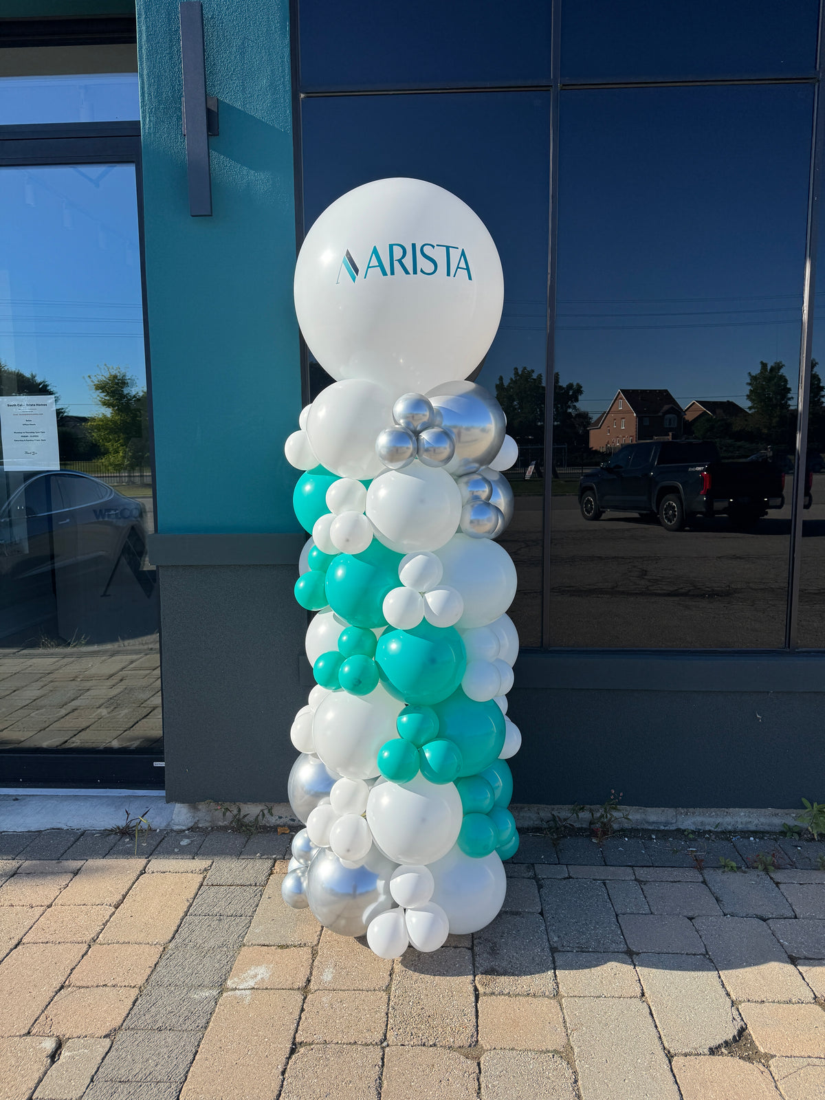 6.5 foot tall large logo balloon pillar