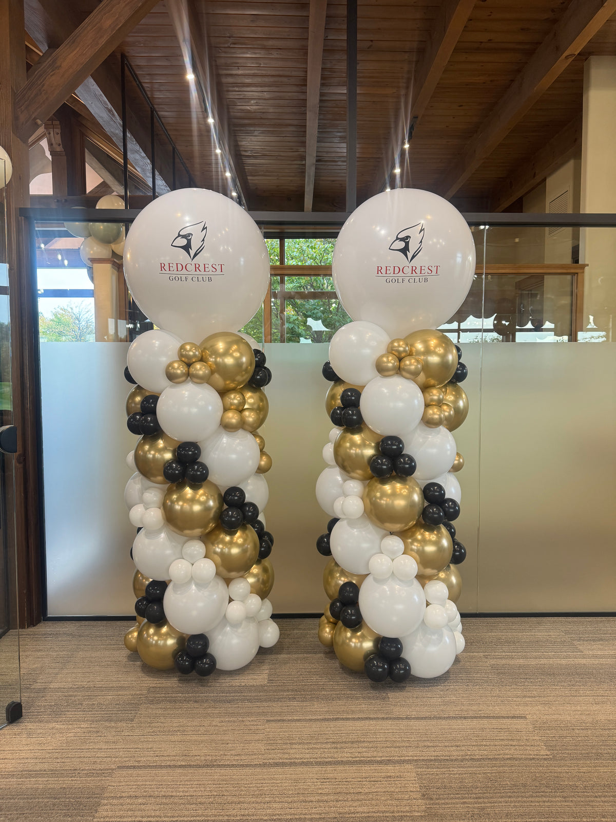 6.5 foot tall large logo balloon pillar