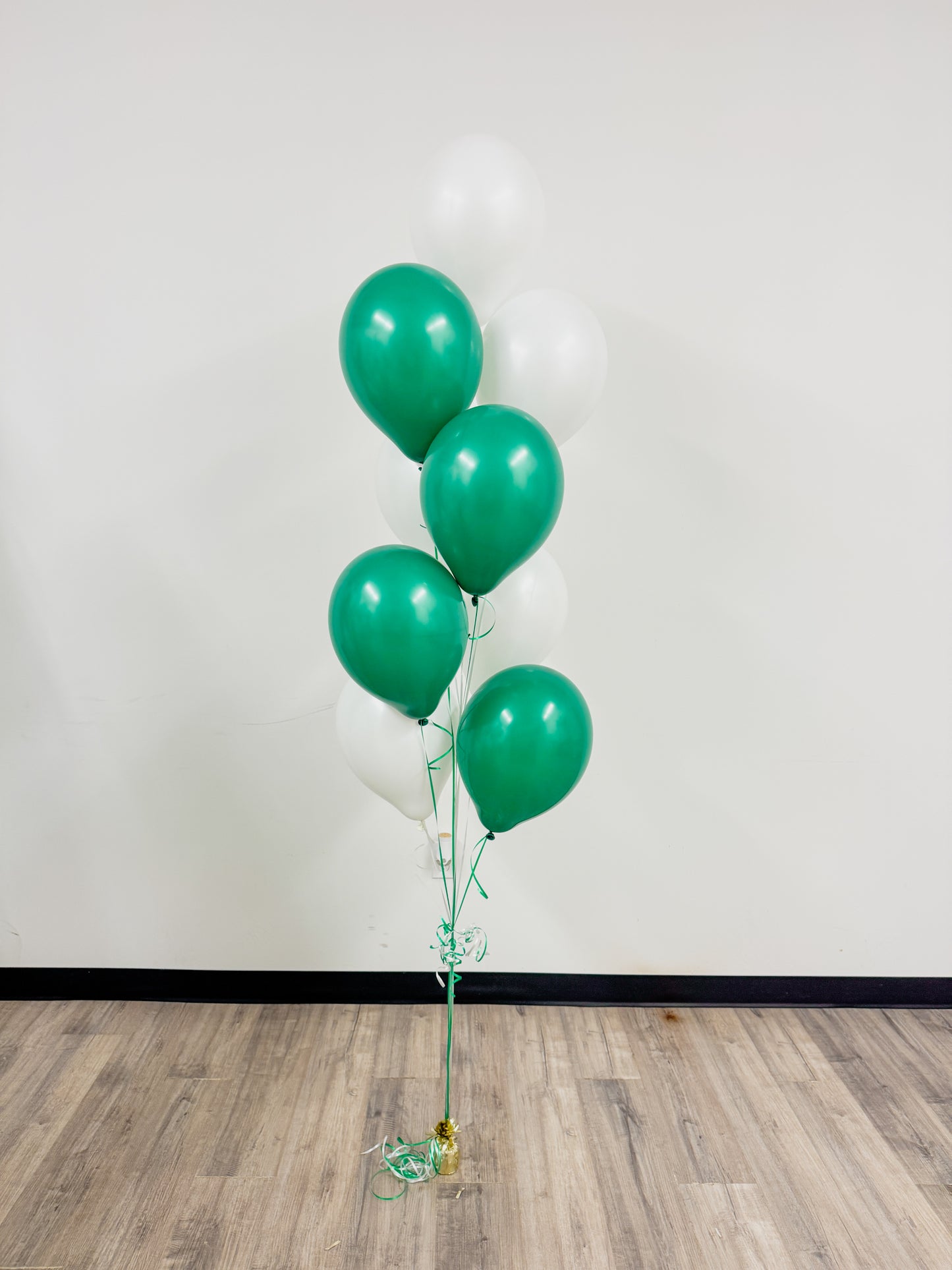Set of 9 helium filled on a weight