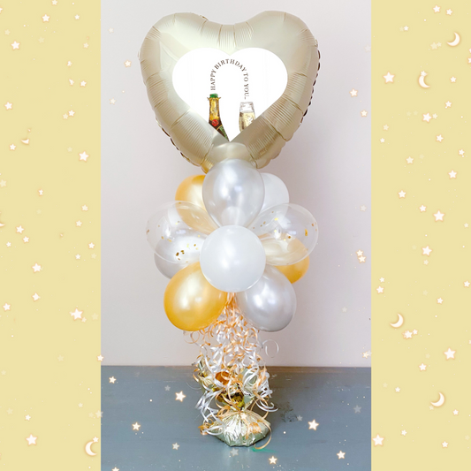 Champagne Birthday Vinyl Sticker Bouquet