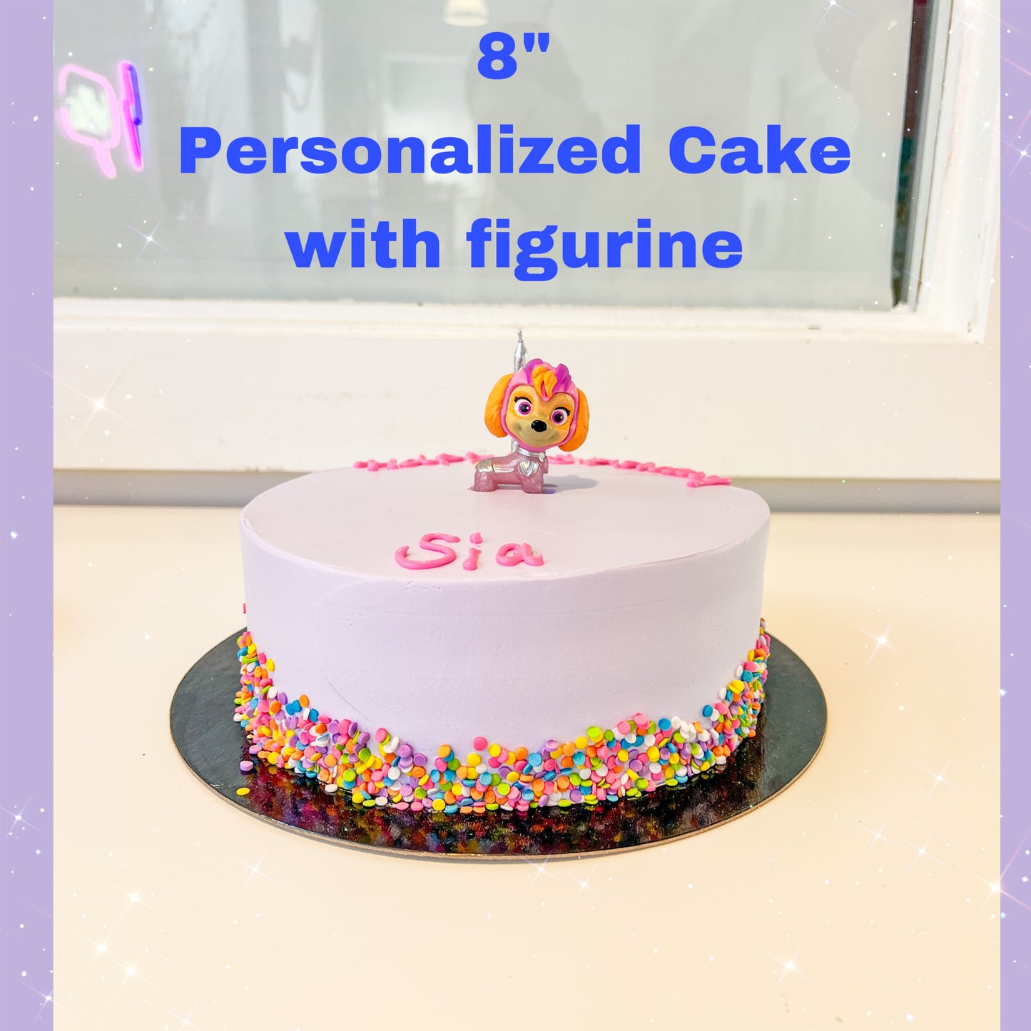 8” Personalized Cake with figurine