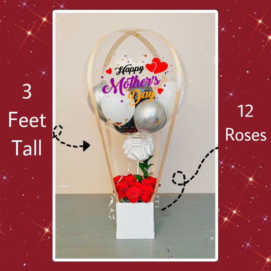 Happy Mothers Day Bubble Balloon & Roses
