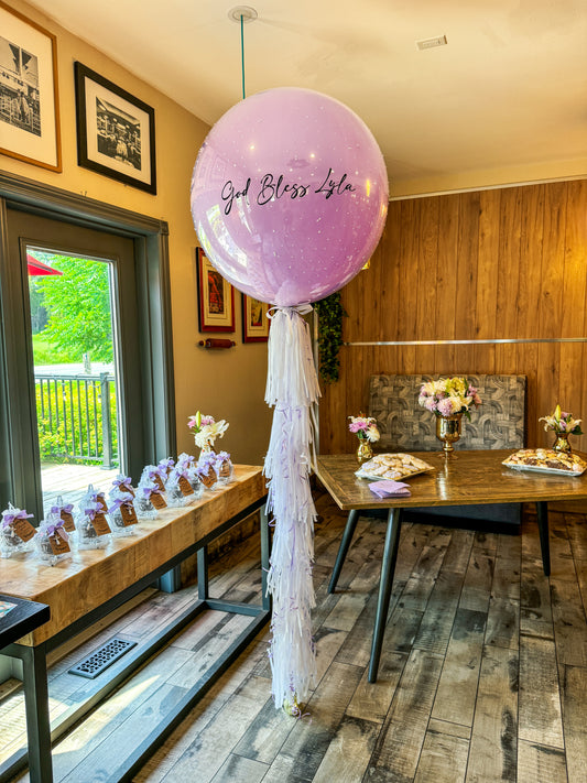 36” Pearl Covered Helium Boba & Latex Combo balloon