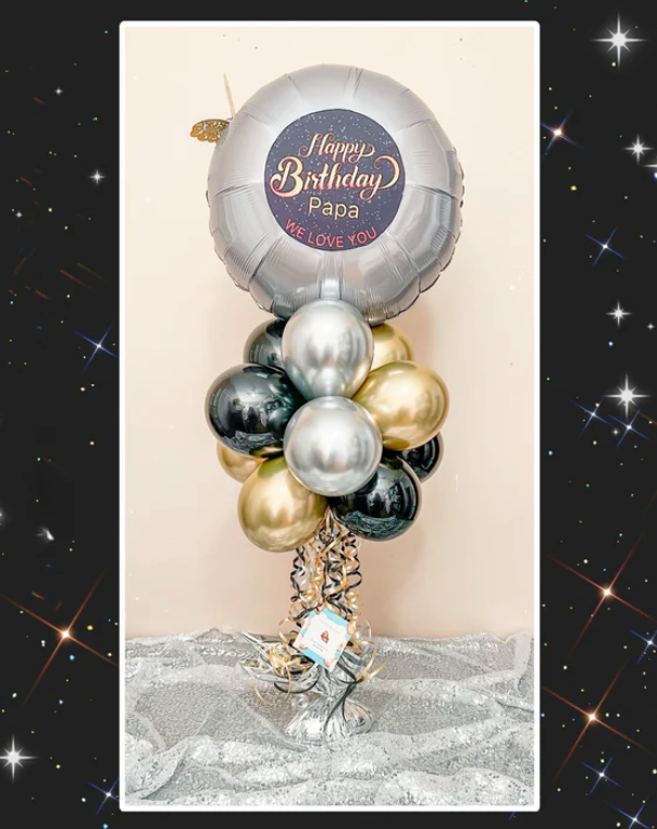 Table top personalized balloon bouquet