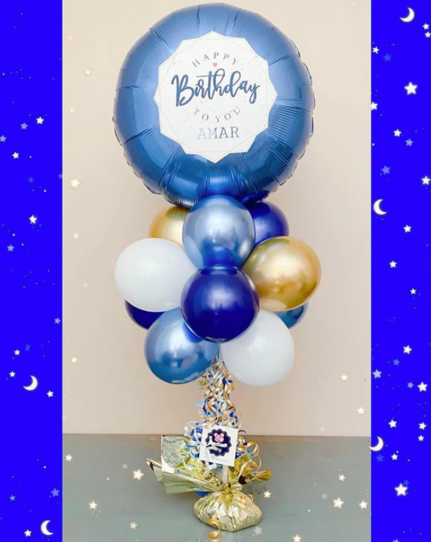 Table top personalized balloon bouquet