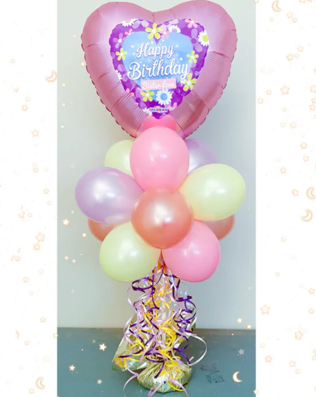 Table top personalized balloon bouquet