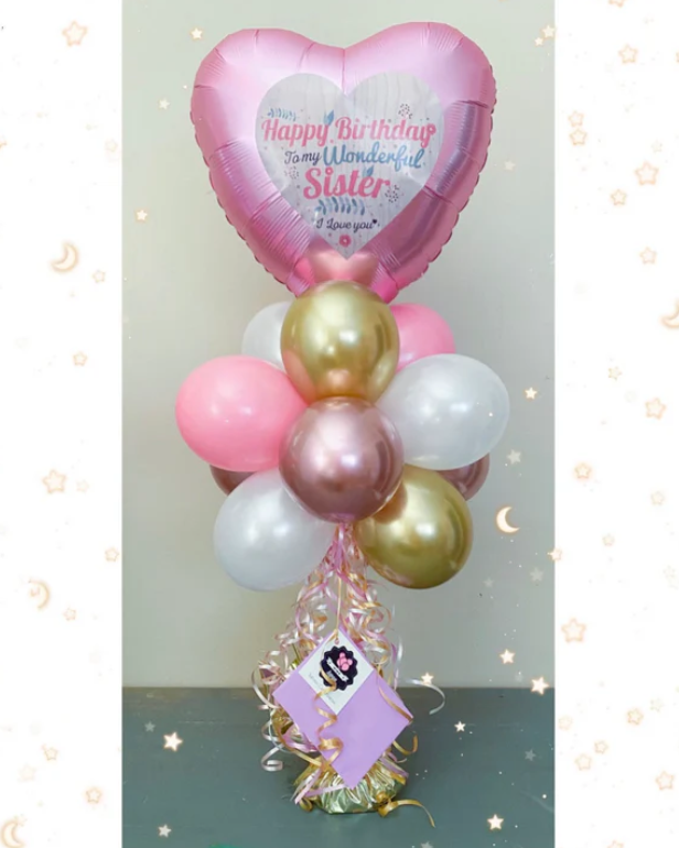 Table top personalized balloon bouquet