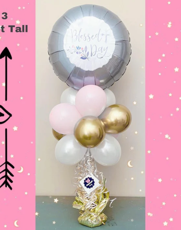 Table top personalized balloon bouquet