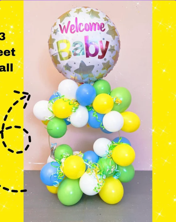 Pink & Gold circle balloon centerpiece