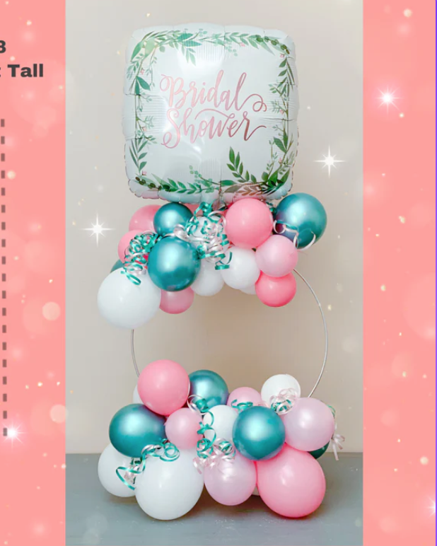 Pink & Gold circle balloon centerpiece