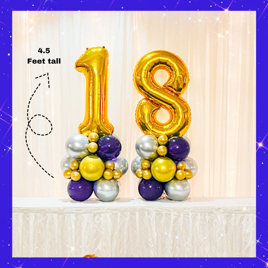 4.5 feet tall aged balloon bouquets (set of 2)