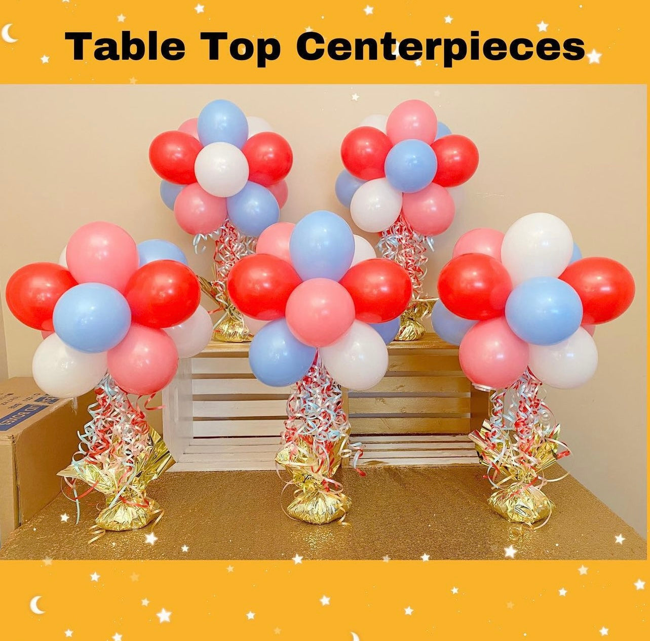 Table top balloon centerpieces