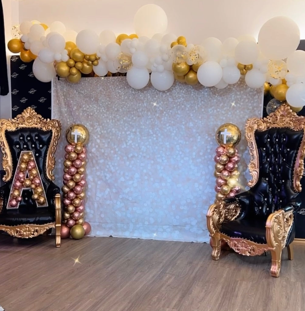 White Gold Glitter Backdrop