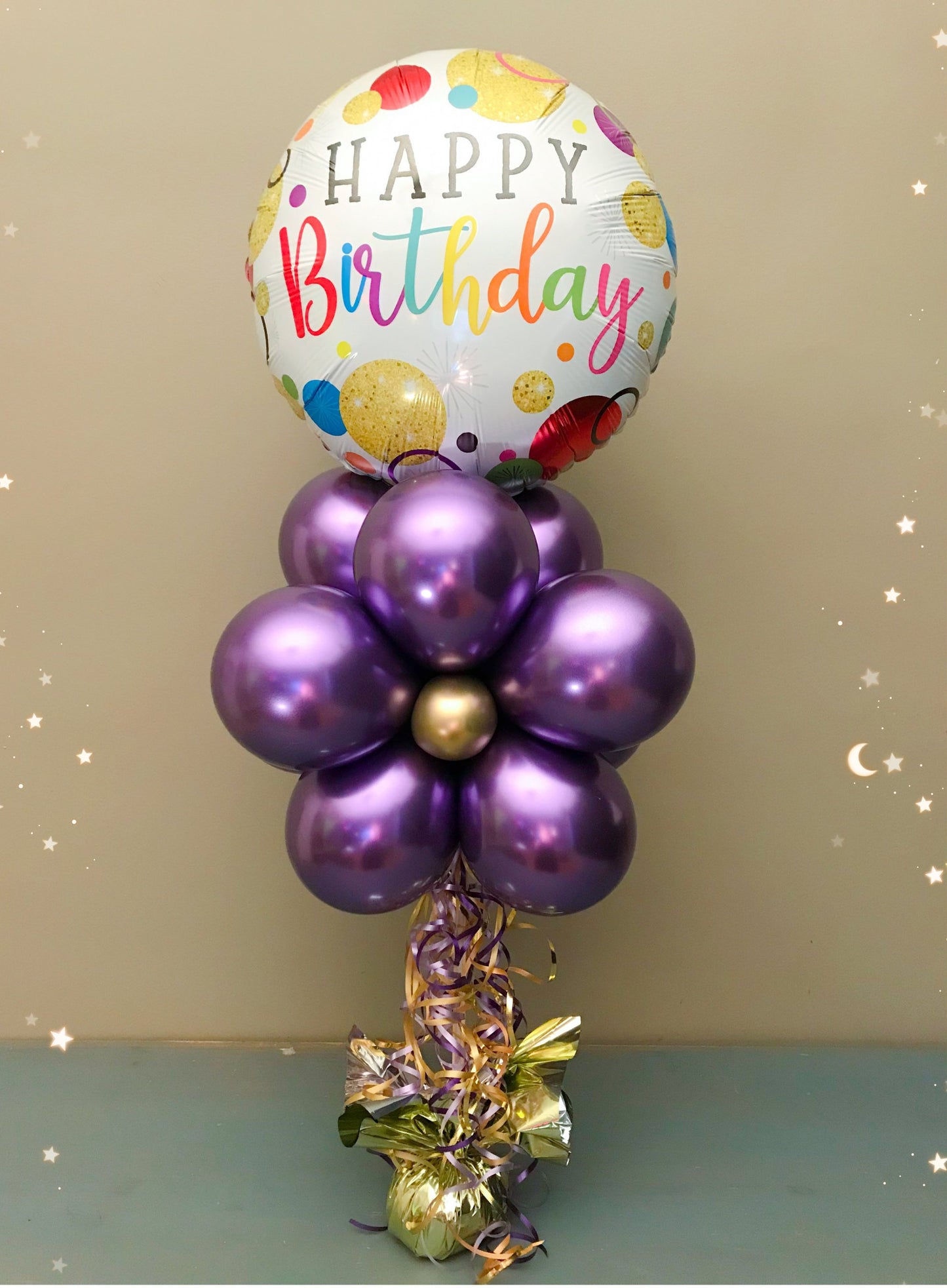 Purple Floral Happy Birthday Medium Bouquet