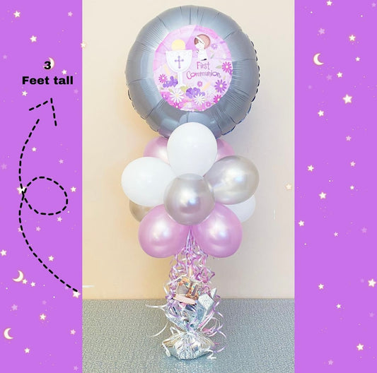 First communion table top balloon bouquet