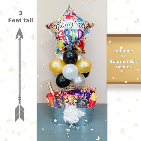 Grad Balloons & Gift Basket