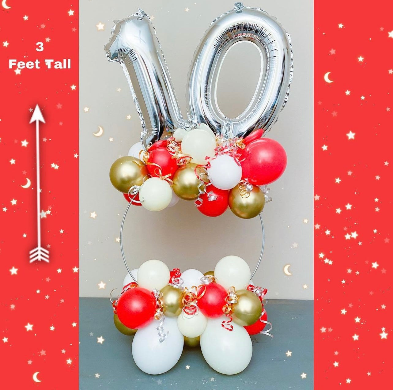 Two foil circle balloon bouquet