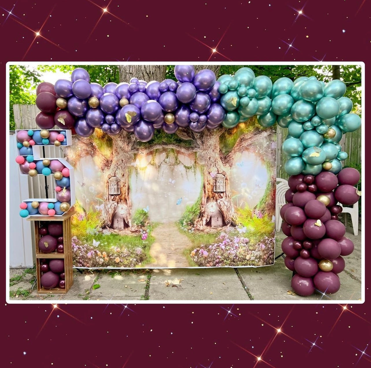 18 feet long balloon garland & backdrop